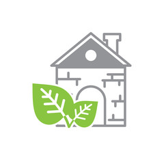 Fototapete - Ecology home icon on white background for graphic and web design, Modern simple vector sign. Internet concept. Trendy symbol for website design web button or mobile app