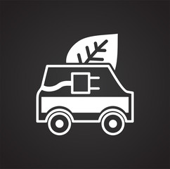 Fototapete - Ecology transportation icon on black background for graphic and web design, Modern simple vector sign. Internet concept. Trendy symbol for website design web button or mobile app