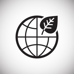Fototapete - Ecology world icon on white background for graphic and web design, Modern simple vector sign. Internet concept. Trendy symbol for website design web button or mobile app