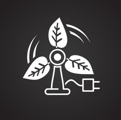 Fototapete - Ecology power source icon on black background for graphic and web design, Modern simple vector sign. Internet concept. Trendy symbol for website design web button or mobile app