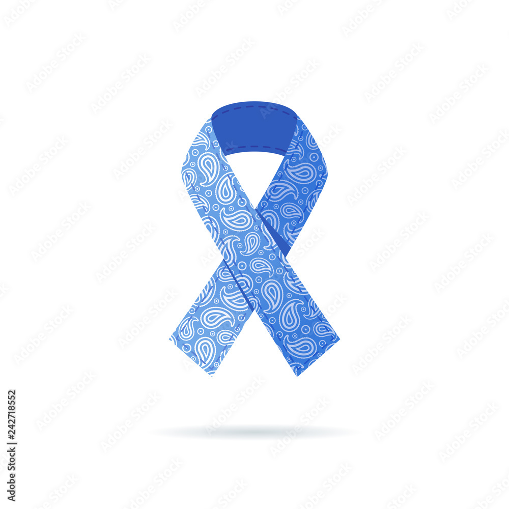 Thyroid awareness symbol - blue paisley ribbon Stock Vector | Adobe Stock