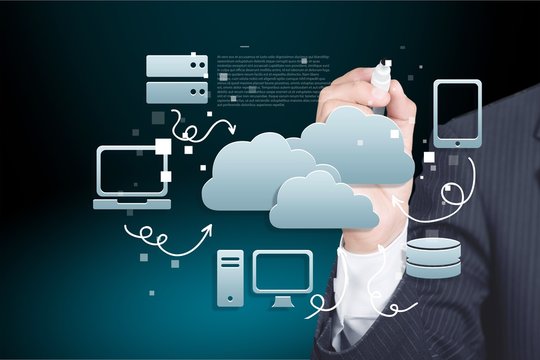 Digital web network icons on background