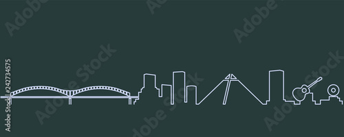 Memphis Single Line Skyline