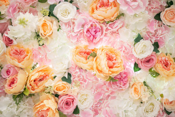 Canvas Print - Pink flower wedding decorations