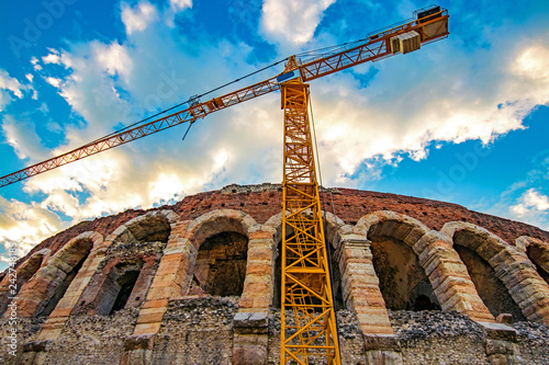 Foto reconstruction of historical sites, Arena Verona, Italy