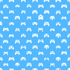 Wall Mural - Video game controller gamepad background Gadgets seamless pattern