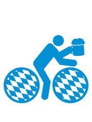 deutschland bayern bier oktoberfest krug maß durst alkohol glas saufen party feiern betrunken fahrrad fahrer fahren biker sport tour piktogramm spaß zweirad gesund ausdauer schnell rad clipart design