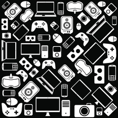 Wall Mural - Gadgets and devices pattern	