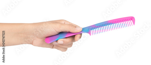 Hand Holding Single Hair Comb Isolated On White Background Buy