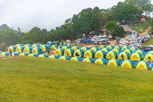 Tent Camping Place At Doi Samer Dao. Sri Nan National Park, Nan Province, Thailand