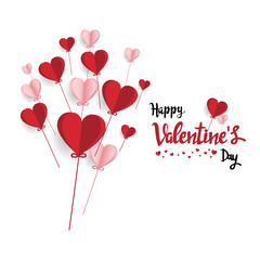 Happy valentine day. with creative love composition of the hearts. Vector illustration