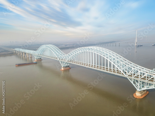 Plakat Widok z lotu ptaka Nanjing Dashengguan Yangtze River Bridge