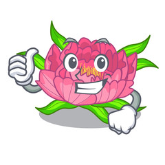 Sticker - Thumbs up peony flowers in the cartoon pots