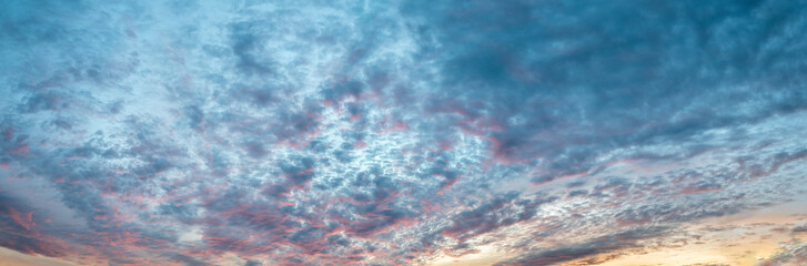 Panoramic View of Colorful Skies During a the Sunset Hours