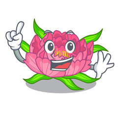 Sticker - Finger peony flower grow in mascot stems