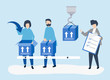 © Rawpixel.com - Character illustration of people with packages for shipment