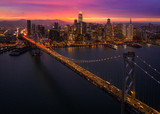 Fototapeta Miasta - San Francisco City Skyline During Beautiful Colorful Sunset