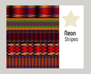 Set of seamless striped patterns