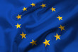 © Yeti Studio - Satin texture of curved flag of European Union