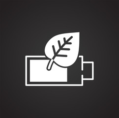 Fototapete - Ecology power source icon on black background for graphic and web design, Modern simple vector sign. Internet concept. Trendy symbol for website design web button or mobile app