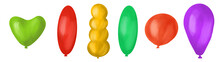 Set Of Colorful Balloons, Digital Illustration, Different Colors