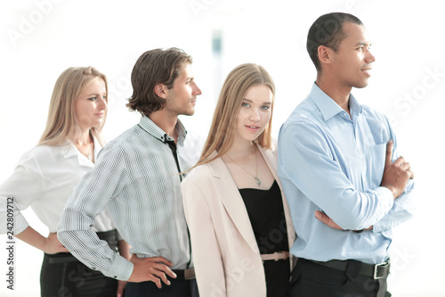 Fotografija closeup.the positive portrait of multiethnic business team