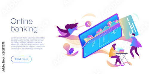 Internet Banking Concept In Flat Vector Design Digital Payment Or - internet banking concept in flat vector design digital payment or online money transfer service