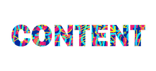 Sticker - CONTENT colorful typography banner with geometric texture