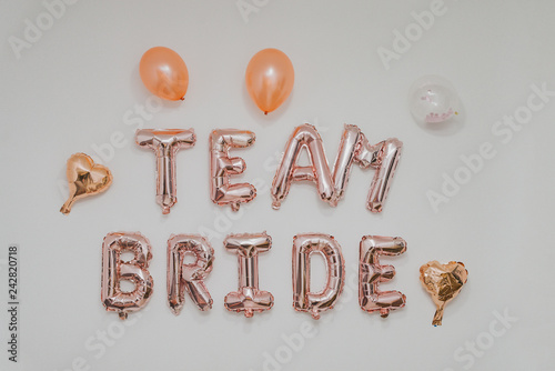 inscription on the wall - team Bride, bachelorette party