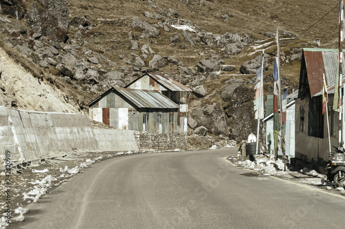View Of Military Camp On A Highway Road Side To Nathula Pass Of India China Border