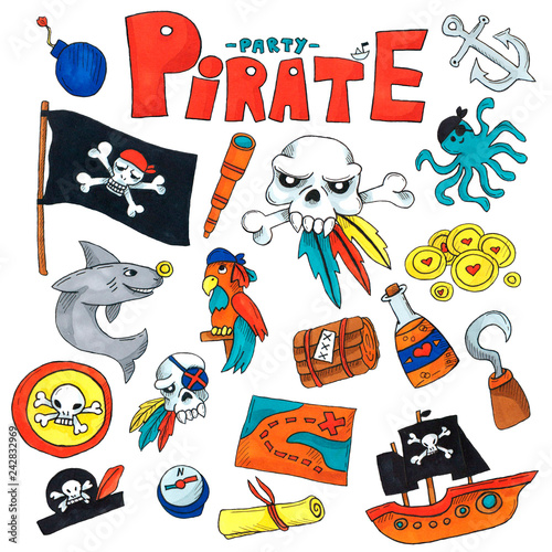 Marker Art Set Pirate Party For Children Kindergarten Kids