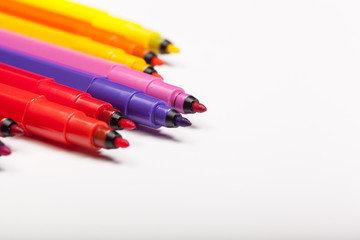 Wall Mural - felt tip marker pens isolated on white background close up