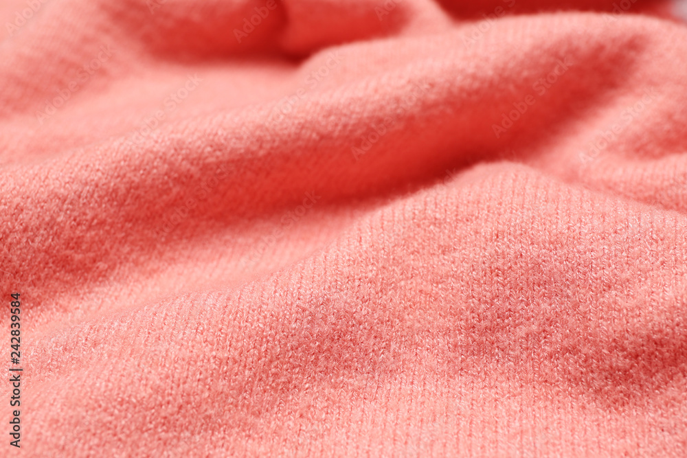 Color knitted fabric with folds, closeup