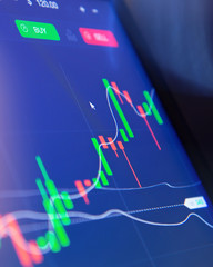 Stock exchange/market board and numbers (Close up shot)