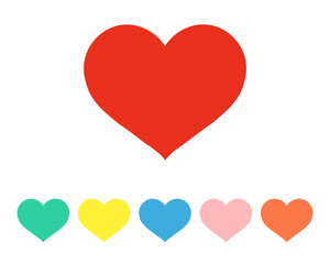 Poster - heart icon color variations. heart symbol for your design. four color variations