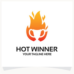 Poster - Hot Winner Logo Template Design Vector Inspiration. Icon Design