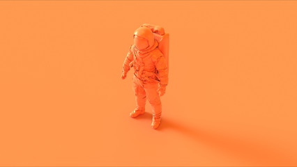 Wall Mural - Orange Spaceman Astronaut Cosmonaut 3d illustration 3d render