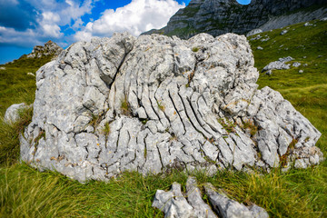 Rocks in the Durmitor mountains in Montenegro.