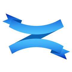 Leinwandbilder - vector ribbon banner flat isolated on white background, Illustration of blue tape