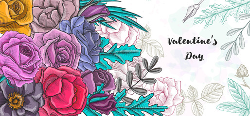 vintage vector floral composition