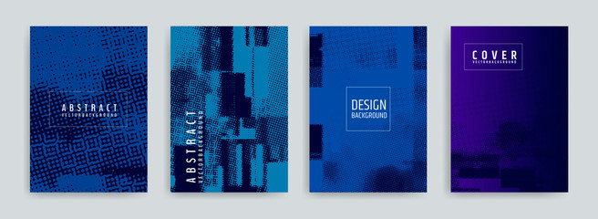 Poster - set of abstract background cover designs. screen error effect. failure. vector graphics. abstract ba