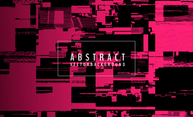 Poster - abstract vector background. screen error effect. strokes cut out irregular geometric patterns. glitc