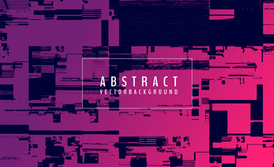 Poster - abstract vector background. screen error effect. strokes cut out irregular geometric patterns. glitc
