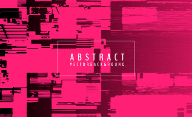 Poster - abstract vector background. screen error effect. strokes cut out irregular geometric patterns. glitc
