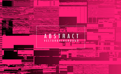 Poster - abstract vector background. screen error effect. strokes cut out irregular geometric patterns. glitc