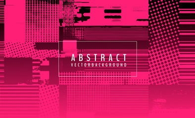 Poster - abstract vector background. screen error effect. strokes cut out irregular geometric patterns. glitc