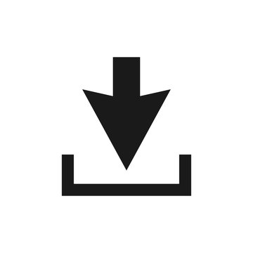 Download icon on white background. Downloading vector icon