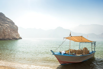 Dhow boat near the Musandam