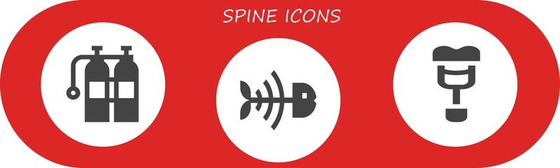 Sticker -  spine icon set