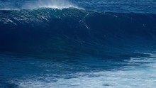 Ocean Wave Breaking At Jaws (Peahi) Surf Spot On Maui, Hawaii
